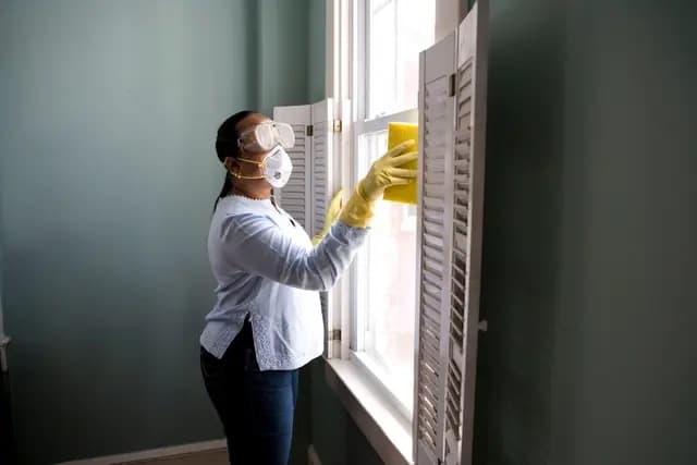 Professional cleaner providing quality service in a modern home