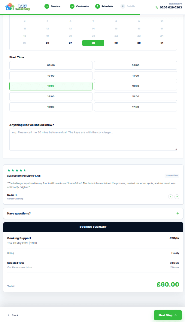 Property details customisation screen